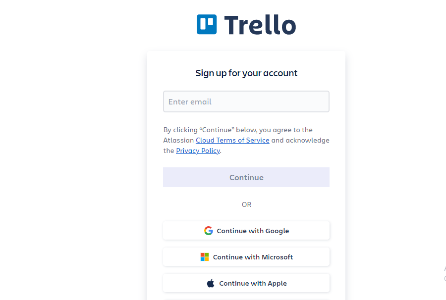 Trello Signup